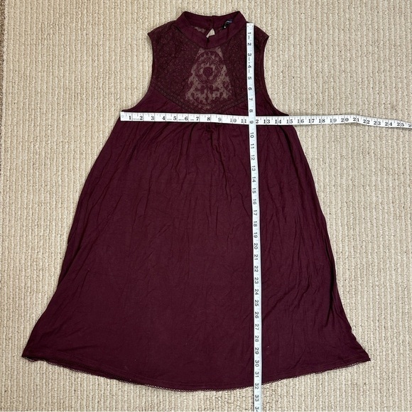 American Eagle Outfitters Maroon Lace Sleeveless Pullover Dress Size X-Small - Picture 12 of 12